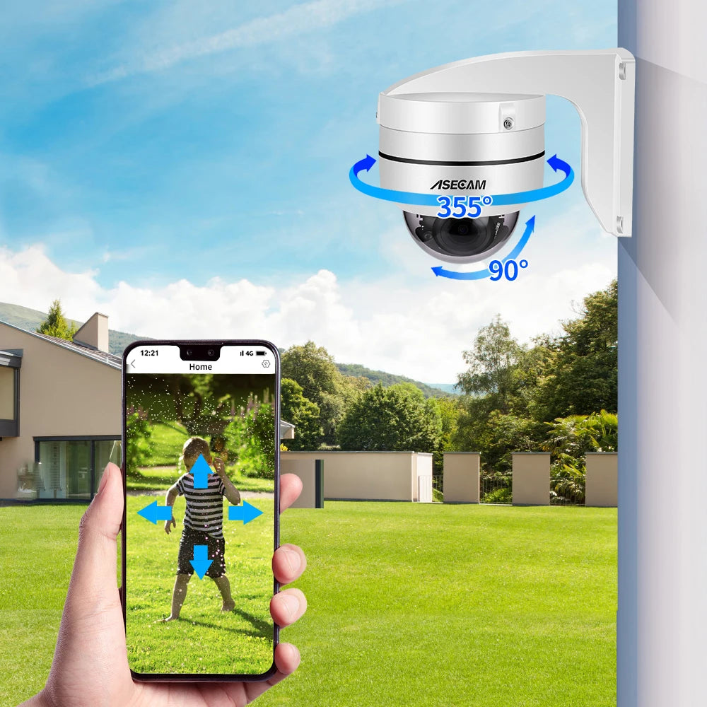 HIKVISION COMPATIBLE IP camera video surveillance 8MP 4K PTZ IK10 Anti-vandalisme DOME DOME ONVIF POE 5X OPTICAL ZOOM