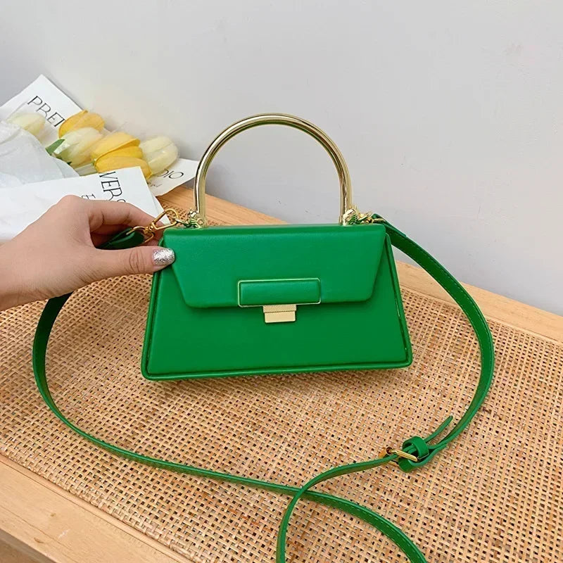 Fashion Solid Colour Girls Handbag Simple Texture Girls Shoulder Bag Niche Ladies Crossbody Bag Car Stitching Craftsmanship PU