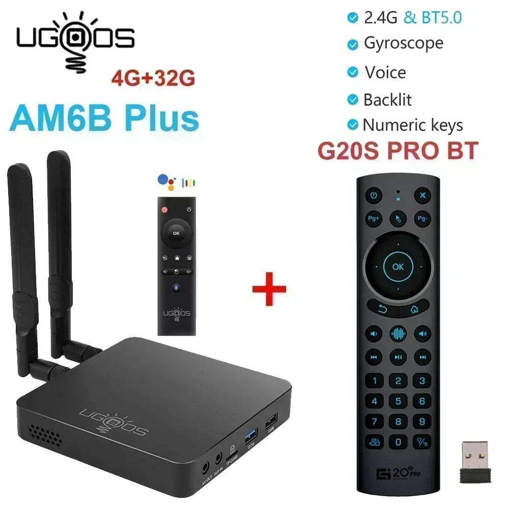Ugoos AM6B plus Amlogic S922X-J Android 9 boîtier de télévision intelligent 4GB DDR4 32GB Wifi 6 1000M BT5.0 4K décodeur AM6 Plus boîtier de télévision