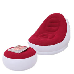Canapé Gonflable avec Coussin de Pieds, Lit Flocage de Style Européen et Américain, Mobilier d'Extérieur, Chaise Simple Portable