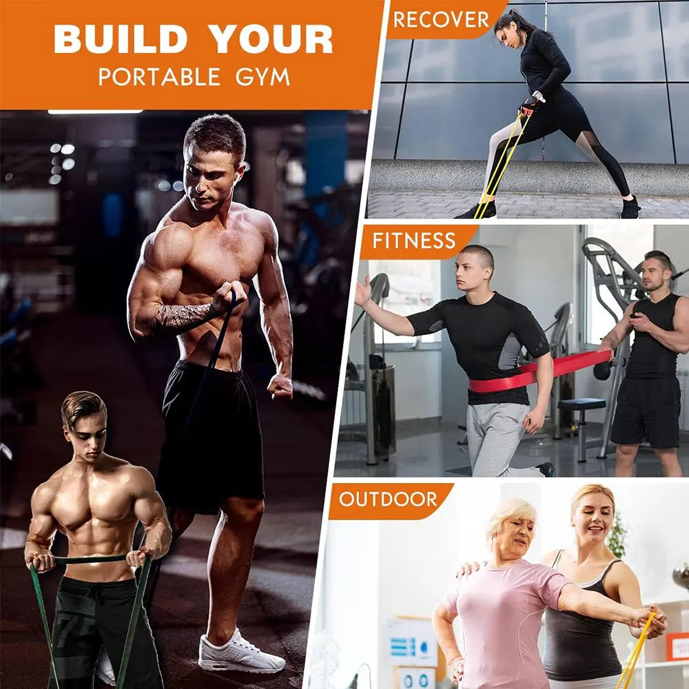 Bandes de résistance, bandes d'exercice, bandes d'assistance de traction, bandes de dynamophilie pour hommes et femmes, entraînement physique, entraînements à domicile