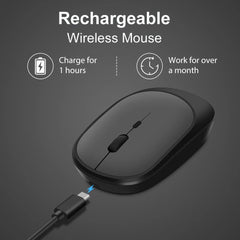 Souris sans fil Rechargeable, double Modes, compatible Bluetooth, USB 2.4 ghz, muette, pour ordinateur portable, tablette, Macbook Mause
