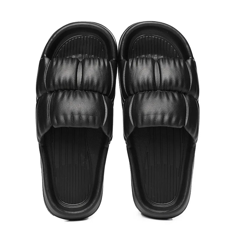 Pantoufles à fond souple pour femmes, maison, salle de bain, maison, bain, antidérapantes, sandales d'été pour hommes, vêtements de plage confortables