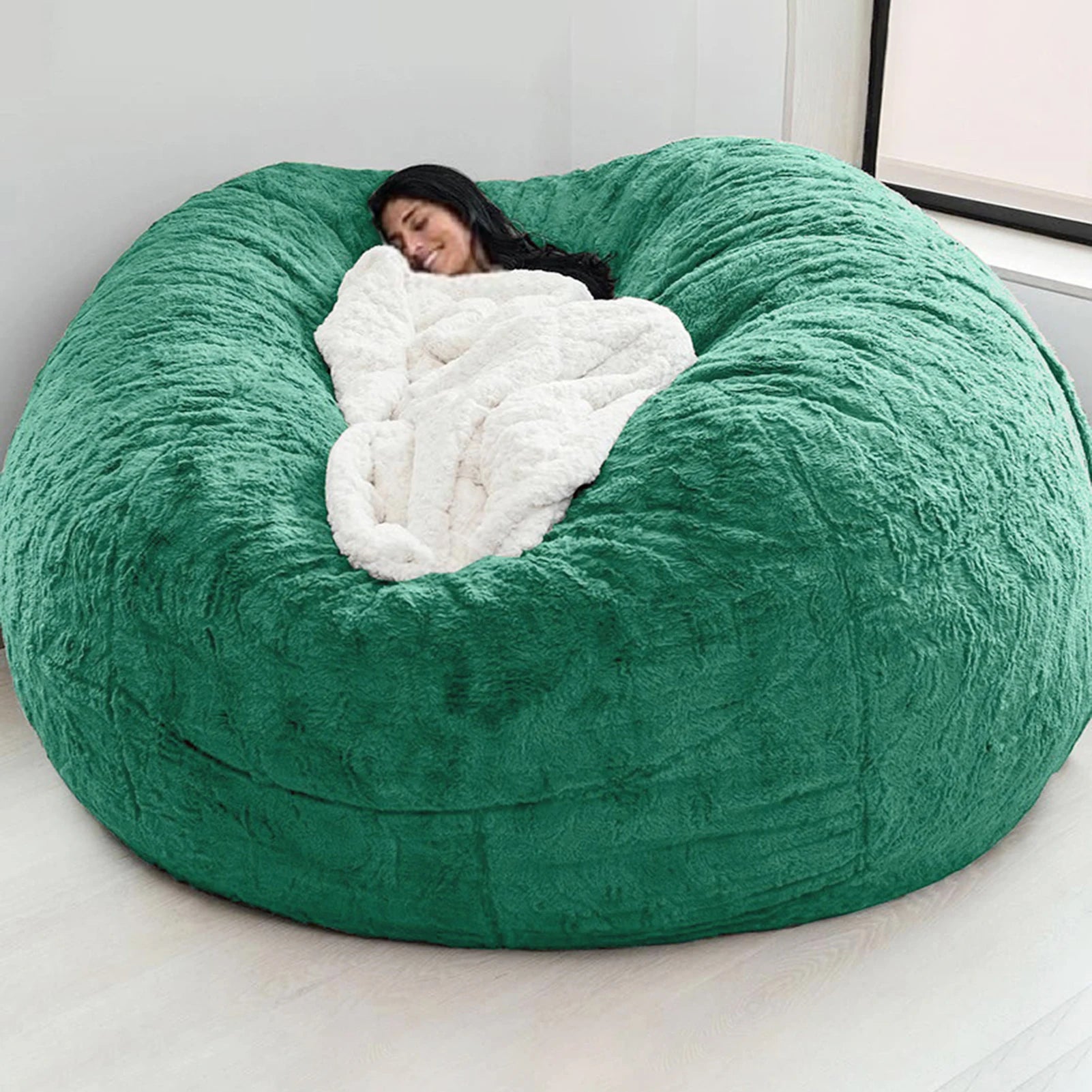 Pas de peluche gris pouf chaise géante pouf Pouf canapé-lit bouffée Futon chambre siège Tatami Relax salon meubles seulement sac étui