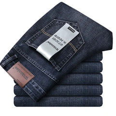 Wthinlee marque droite Stretch classique bleu noir nouveaux hommes d'affaires jean décontracté travail Denim pantalon mâle marque vêtements
