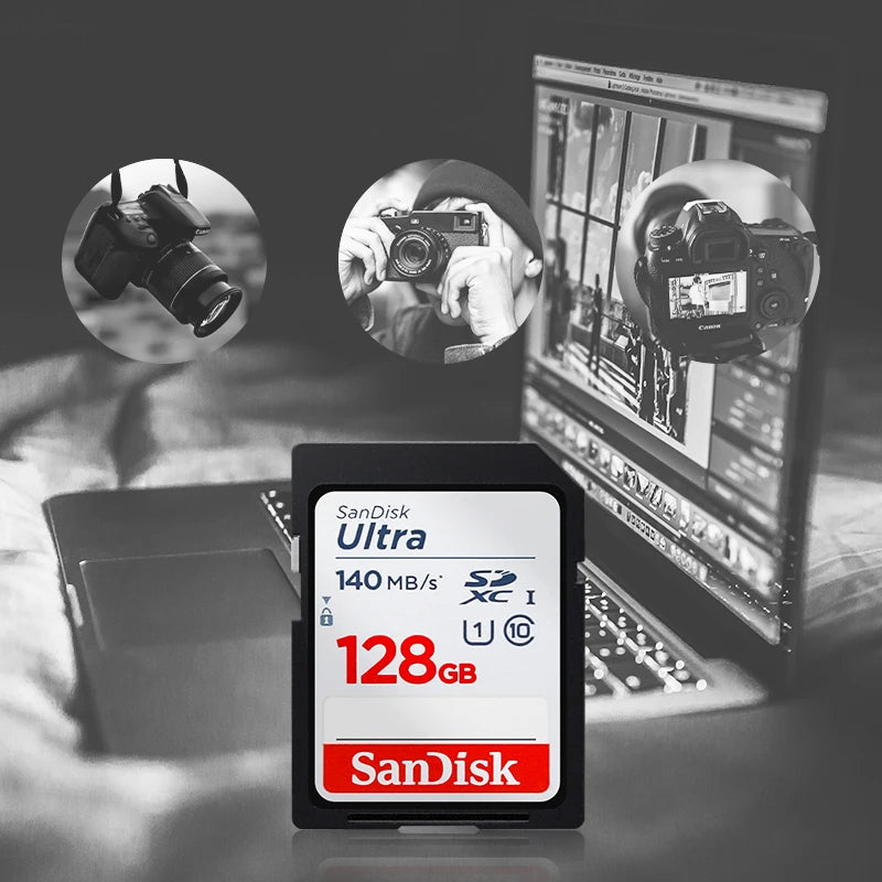 Carte SanDisk Ultra SDHC UHS-I et carte mémoire SDXC 32 go 64 go 128 go 256 go carte SD originale pour appareil photo jusqu'à 150 mo/s carte Flash