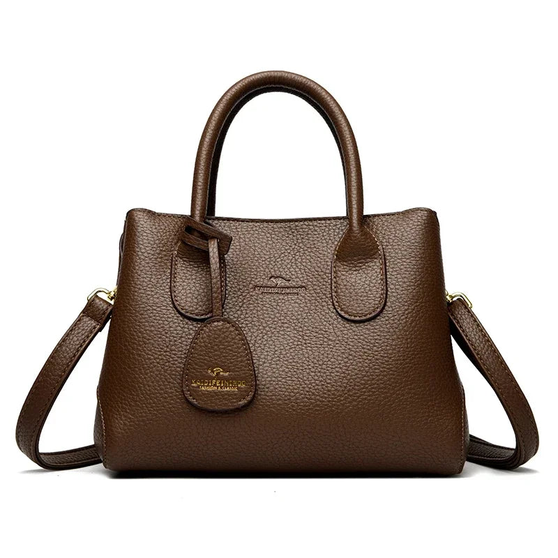 Sac à Main en Cuir PU à 3 Couches pour Femme, Sacoche de Luxe à Bandoulière de Bonne Qualité, à la Mode