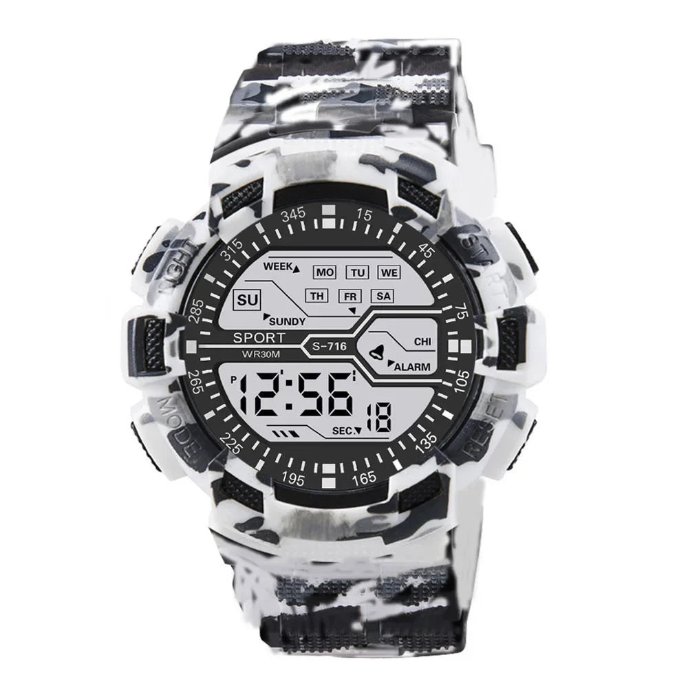 Men's Watch Sports Digital Watches for Man Big Dial Luminous Waterproof Alarm Clock Multifunction Military Electronic Wristwatch