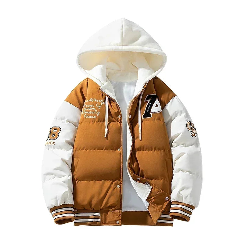 Veste de marque tendance coréenne pour hommes, Parka à capuche, Design brodé, décontractée, pour l'extérieur, Streetwear pour jeunes, nouvelle collection hiver 2024