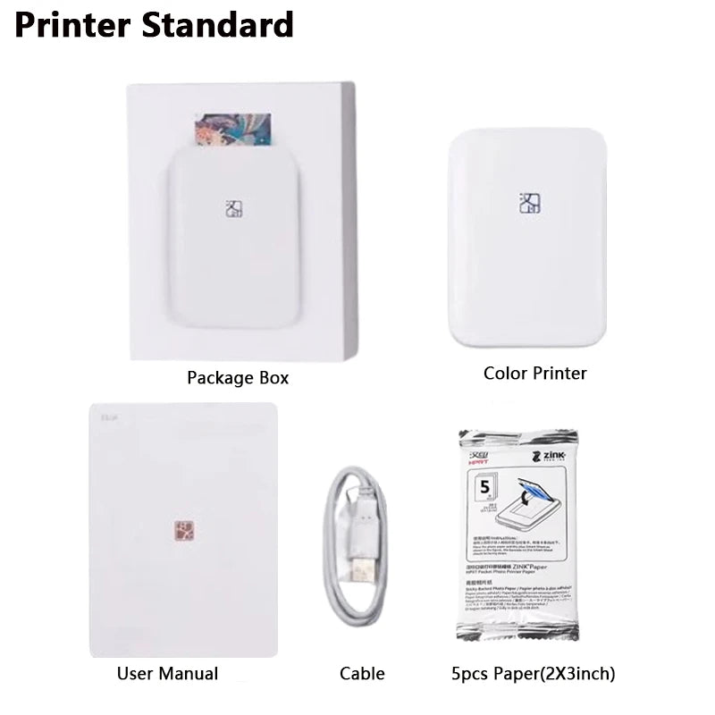 HPRT MT53 imprimante Photo couleur Portable Mini imprimante Bluetooth Mobile HD poche Machine d'impression 2x3 pouces fabricant cadeau nouveau