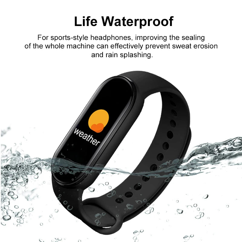 2024 Bracelet Intelligent Multifonction Fréquence Cardiaque Moniteur De Pression Artérielle Étape Musique Surveillance Du Sommeil M6 Montre de Sport Intelligente Fitness