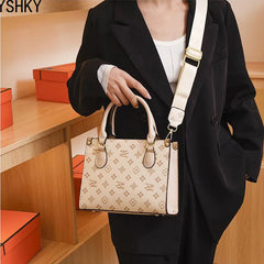 Sac à bandoulière monogramme imprimé en cuir pour femme, sac à main à bandoulière unique, sacs à main de créateur de luxe, nouvelle marque, 2025