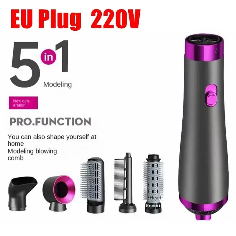 Sèche-cheveux électrique 5 en 1, peigne à Air chaud, bouclage, cheveux lisses, Ion négatif, brosse en une étape, 220V EU 110V US