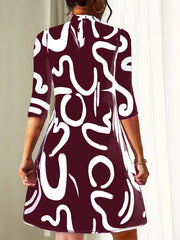 Mode à manches longues imprimé Mini Robe femmes 2023 automne tempérament décontracté bureau dames robes pour femmes Robe Femme