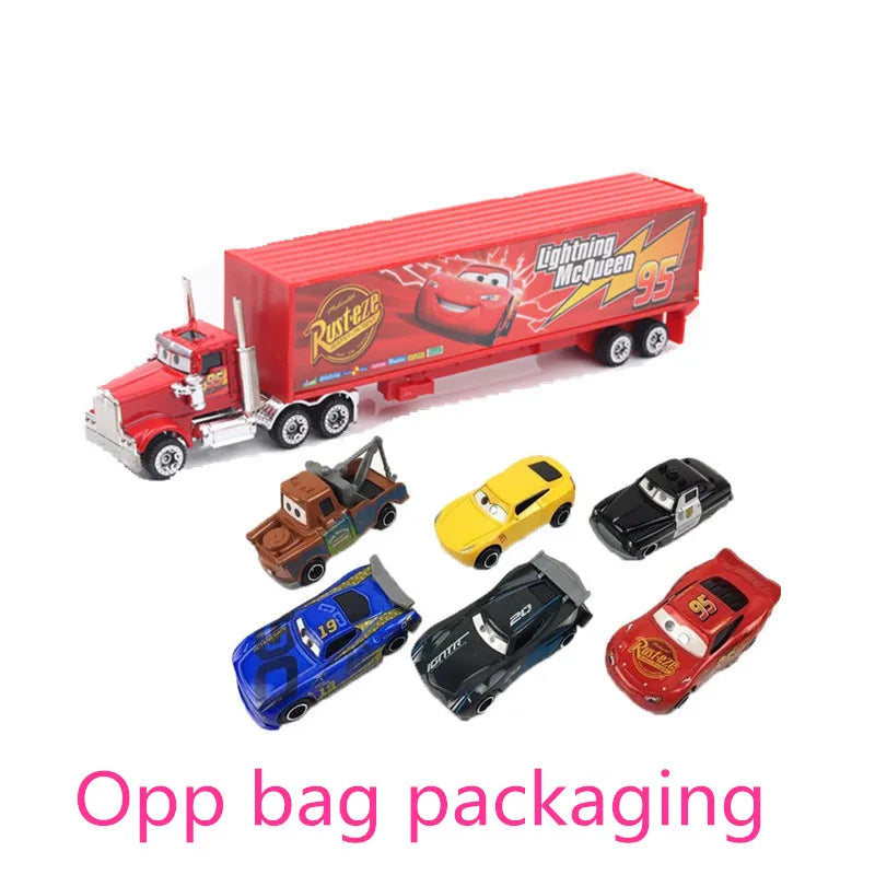 6-7 pièces ensemble Disney Pixar voiture 3 2 1 foudre Mcqueen camion Mack Jackson tempête moulé sous pression en métal voiture de course dinoco racer jouet garçon cadeau