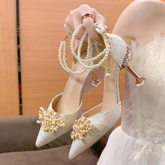 Chaussures femmes été talons hauts femmes chaussures De mariage luxe mariée talons dorés Mary Jane chaussures dames pompes sandales Zapatos De Mujer