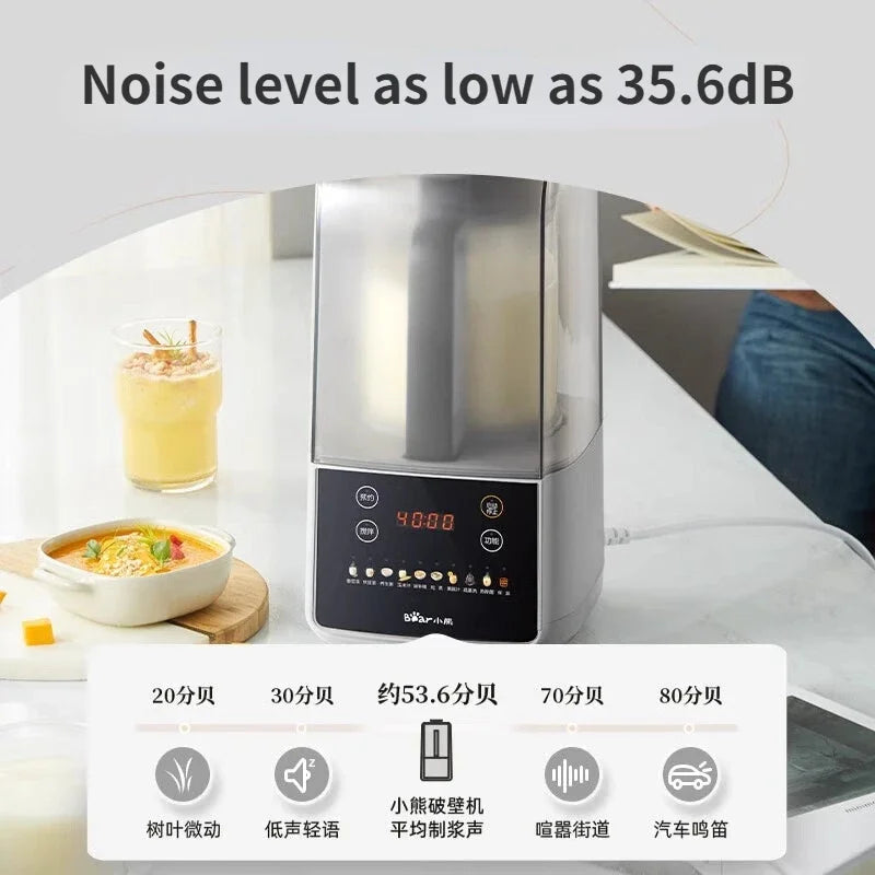 Mélangeur haute vitesse automatique Ju479, machine à lait de soja, appareil ménager, faible bruit, frais, 220V, 1,5 L