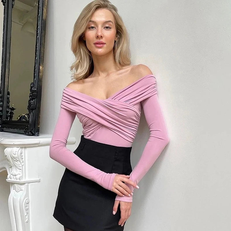 Femmes printemps Sexy rouge body dos nu solide Corset mince mode croisé body manches longues décontracté femme tricoté barboteuses