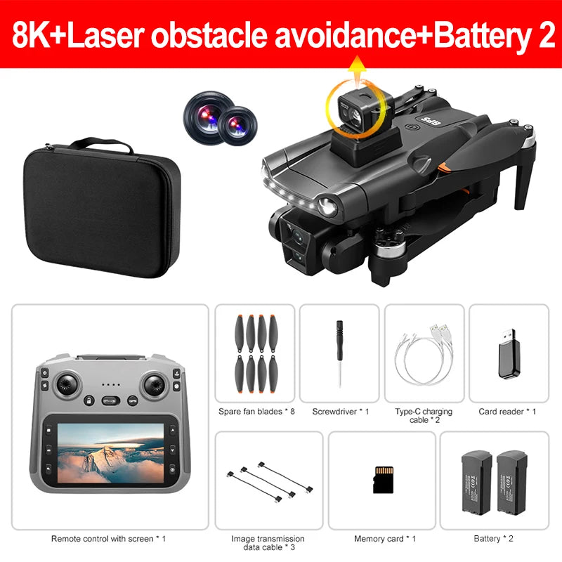 Xiaomi Mijia V198MAX Drone 8K professionnel FPV Laser sans brosse évitement d'obstacles aérien optique pliable quadrirotor Mini 4K Dron