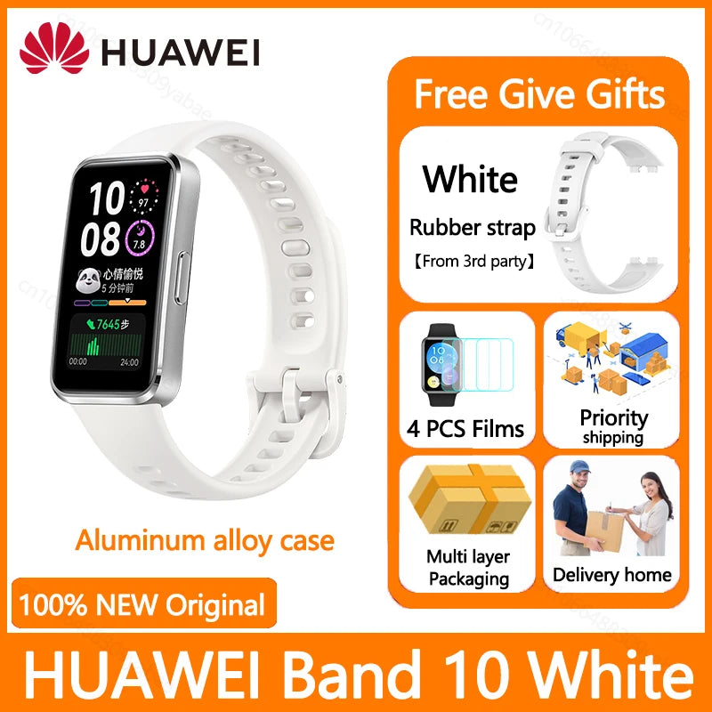 Montre connectée Huawei Band 10, originale, Compatible avec IOS et Android, suivi du sommeil, moniteur de santé, autonomie de 14 jours, nouvelle collection 2025