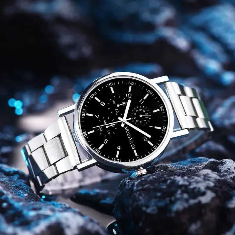 Casual Numéro Cadran Montre à quartz Marque Acier Maille Ceinture Montre Pour Hommes Rond Affaires, Montres-bracelets, Horloge De Luxe, Relogio Feminino