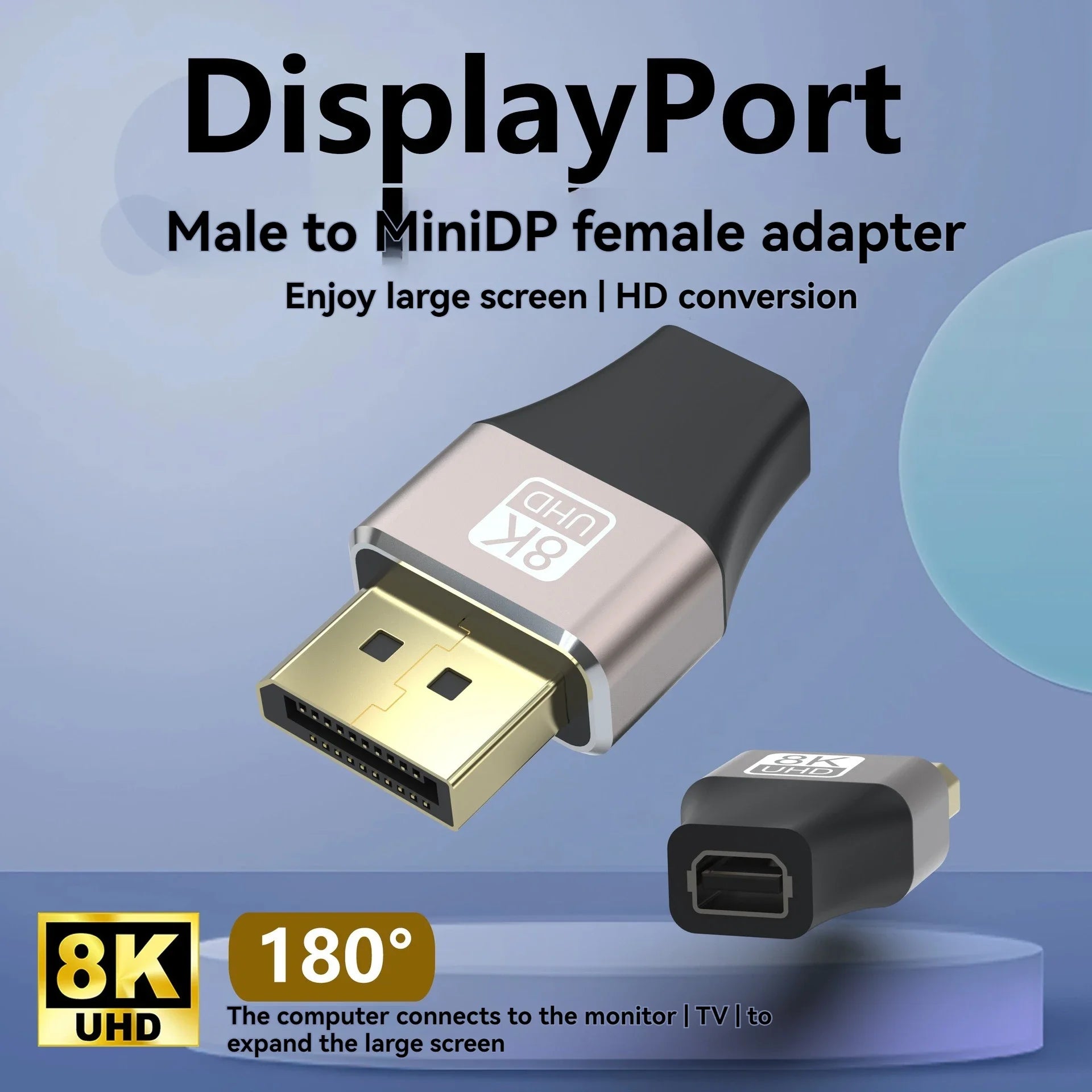 DP mâle à femelle coude à Angle droit de 90 degrés affichage de carte graphique d'ordinateur convertisseur Displayport 4K144hz tête de direction HD 8k