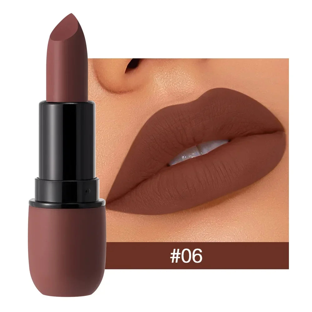 6 Colors Sexy Matte Lipstick Waterproof Long Lasting Color Rendering Non-stick Velvet Lips Liner Pencil Woman Makeup Cosmetics