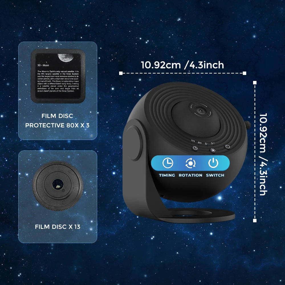 Mexllex-Veilleuse à projection HD, ciel étoilé, globe, galAct, planétarium blanc, lampe LED pour chambre à coucher, Noël, cadeau de fête d'anniversaire