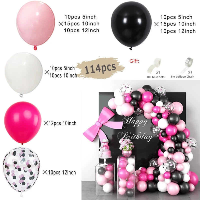 Kit d'arc de guirlande de ballons noirs et dorés, avec ballons en aluminium Starburst, fournitures de décoration pour mariage, anniversaire, fête de famille