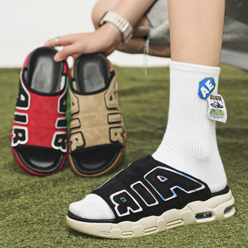 Men's Slippers Air Cushion Design Sandals Summer New PVC Soft Non-slip Men's Sports Slippers for Men Flip Flops Sandalias Hombre