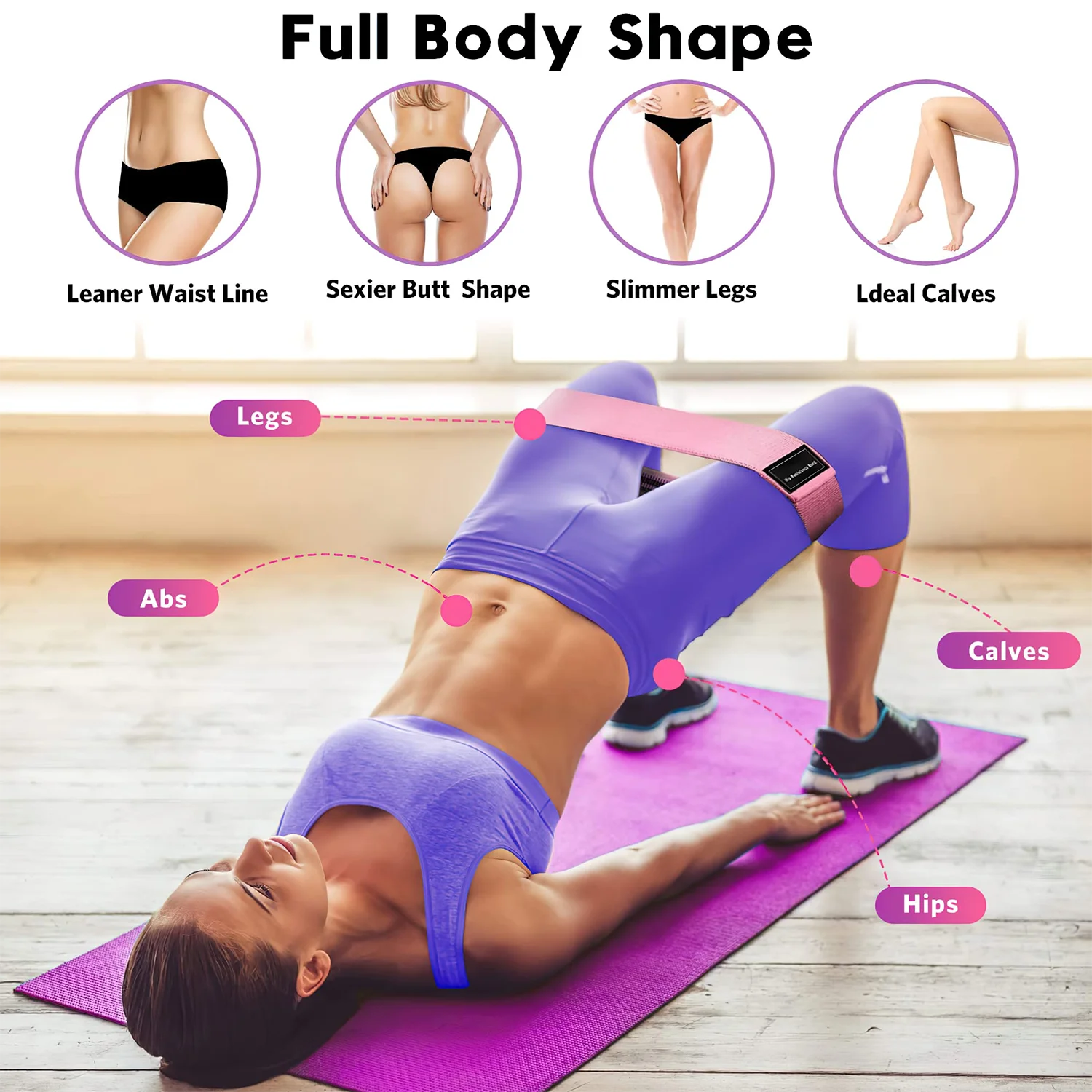 1/3 pièces Fitness exercice extensible hanche bandes de résistance Yoga jambes bout à bout anti-dérapant élastique musculation exercice équipement d'entraînement