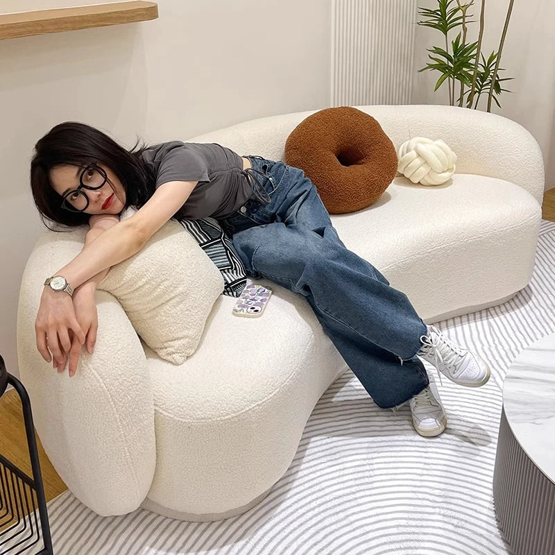 Canapé de salon moderne nordique salon minimaliste blanc canapé de salon relaxant canapé romantique Divani Da Soggiorno meubles