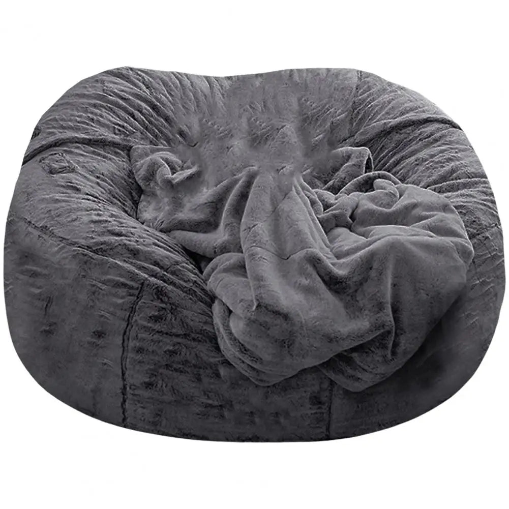 Pas de peluche gris pouf chaise géante pouf Pouf canapé-lit bouffée Futon chambre siège Tatami Relax salon meubles seulement sac étui