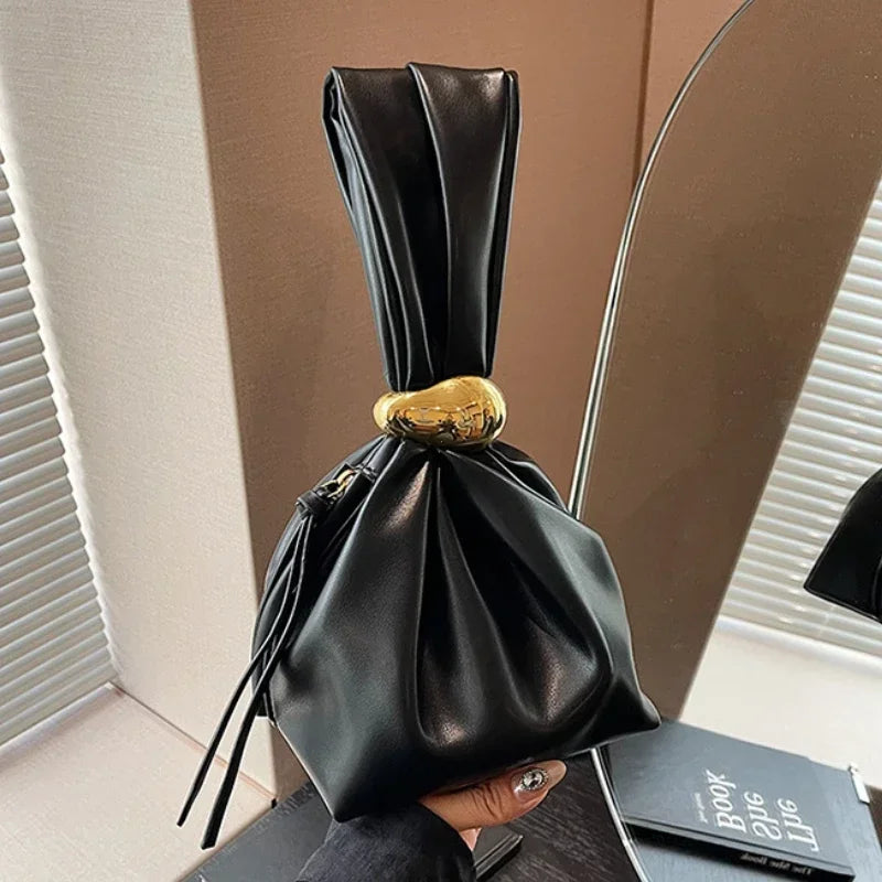 Pochette personnalisée en cuir souple pour femmes, Mini pochette seau plissée de luxe de styliste, sacs de soirée de fête à fermeture éclair latérale de tempérament