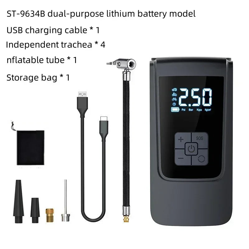 Nouveau compresseur d'air de voiture pompe à Air Portable électrique ventilateur de pneu moto pompe compresseur d'air pour voitures motos et vélos