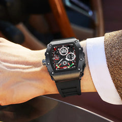 UTHAI CQ309 mode hommes montre étanche veilleuse calendrier seau à vin bracelet en Silicone montre à Quartz montres pour hommes