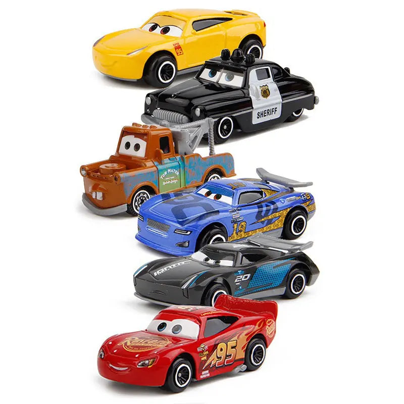 6-7 pièces ensemble Disney Pixar voiture 3 2 1 foudre Mcqueen camion Mack Jackson tempête moulé sous pression en métal voiture de course dinoco racer jouet garçon cadeau