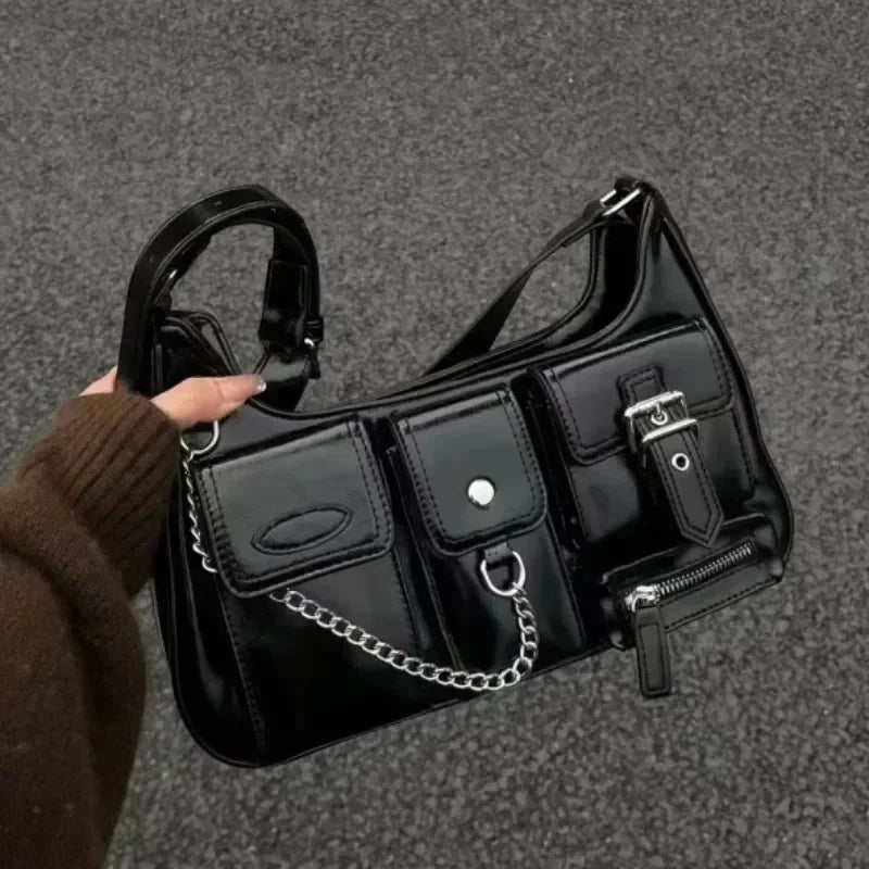 Richme Punk Bolso Mujer mode 2025 tendance nouveau Design chaînes bandoulière sacs à bandoulière Harajuku Y2k PU individualité dames sacs