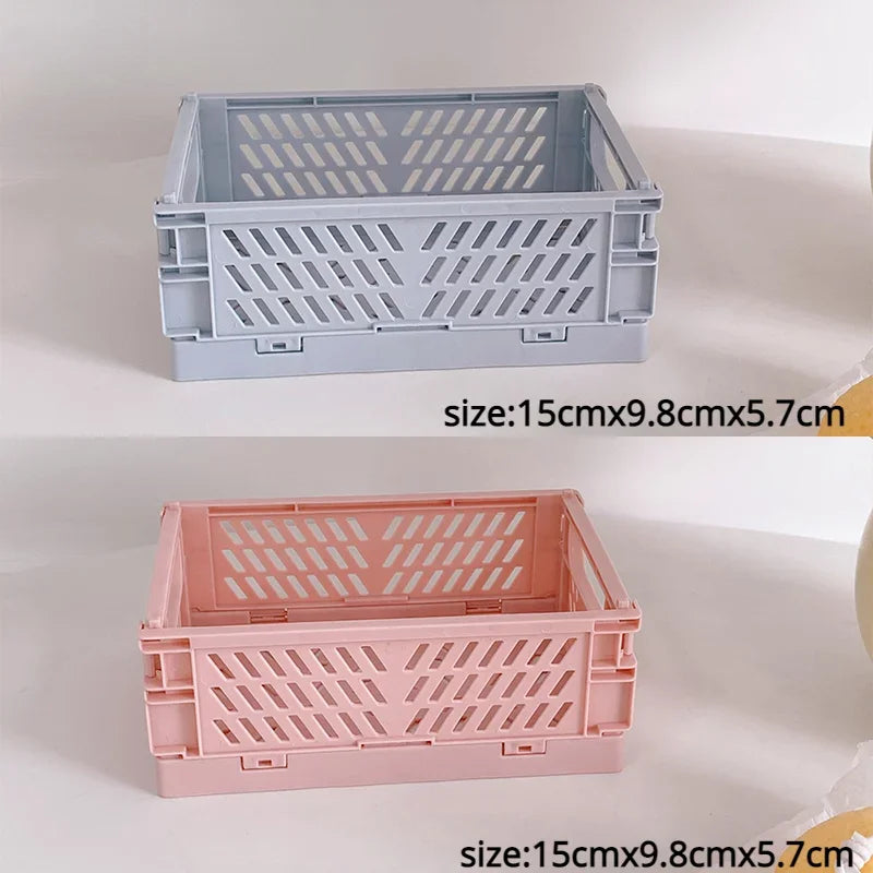 Caisse de rangement pliable en plastique, panier pliable, empilable, mignon, maquillage, bijoux, jouets, boîtes pour boîte de rangement, organisateur Portable