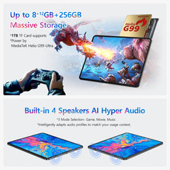 Teclast ArtPad Pro 12.7 "2.2K UHD affichage 20GB RAM (8 + 12 virtuels) 256GB ROM Helio G99 10000mAh 30W Android 15 tablette Global LTE