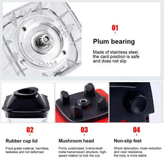 Mélangeur commercial haute puissance Ju479, 2000W, 220V, robot culinaire pour jus de fruits, centre commercial, glace, smokies, broyeur