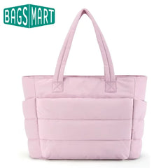 BAGSMART sac femme couleur unie sac fourre-tout trajet collège rembourré sac à bandoulière loisirs Simple femme sacs à main pour voyage