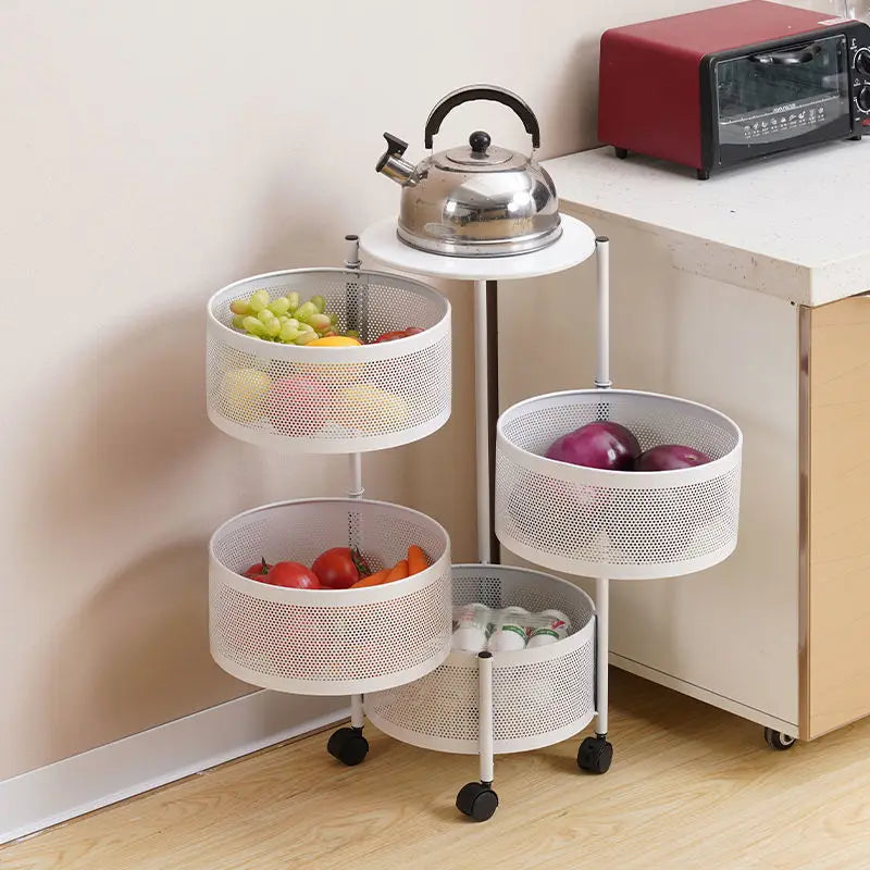 Petit chariot de rangement multicouche, chariot de cuisine moderne et créatif, meubles de maison simples, étagère rotative au sol, boîte à collation pour salon