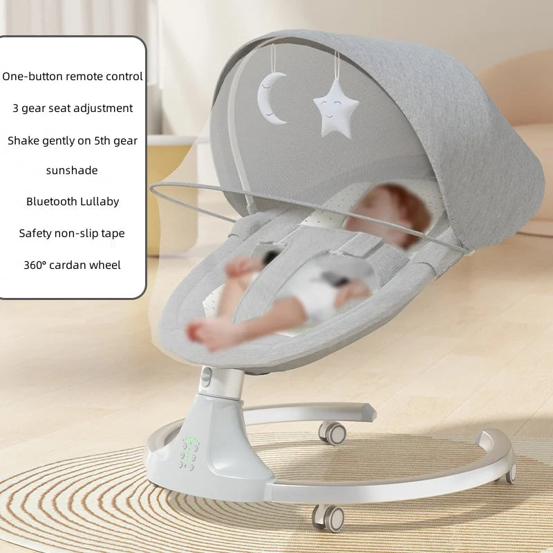 Chaise à bascule pour bébé de 6 à 18 mois, berceau électrique inclinable pour nouveau-né, téléphone portable, Bluetooth, musique apaisante