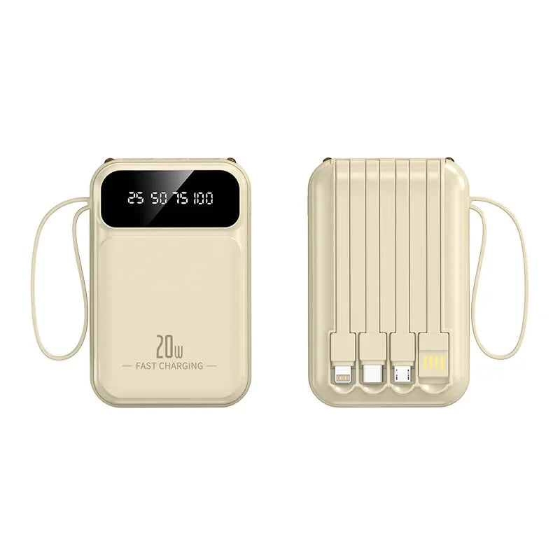 20000mAh batterie externe haute capacité 4 en 1 câble PD 20W charge rapide Powerbank chargeur de batterie Portable pour IPhone Samsung Huawei