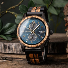 BOBO BIRD Montres pour hommes 44mm Montre à quartz de luxe Boîtier et bracelets légers en bois Montres pour le soutien décontracté Boîte cadeau personnalisée