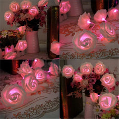 Guirlande lumineuse Rose à piles, 1.5/3m, guirlande de fleurs, lumières féeriques, décoration de fête de mariage, saint-valentin, lumières de noël