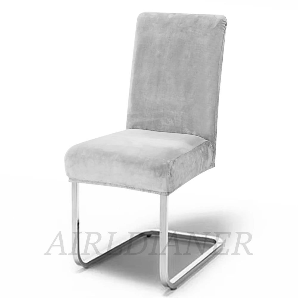Housses de chaise en velours doux, épais, couleur unie, housse de siège extensible pour salle à manger, bureau, Banquet, Restaurant, 1 pièce