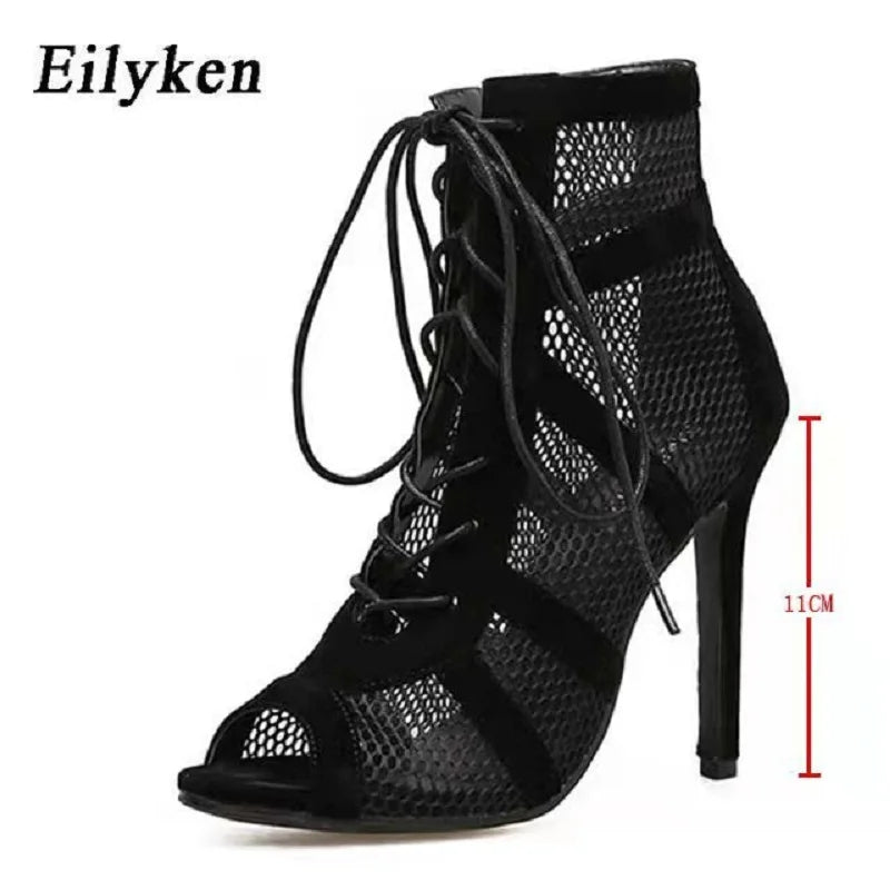 Eilyken Sexy mode femmes chaussures très léger confort haute qualité talons fins bout ouvert danse femme sandales taille 43