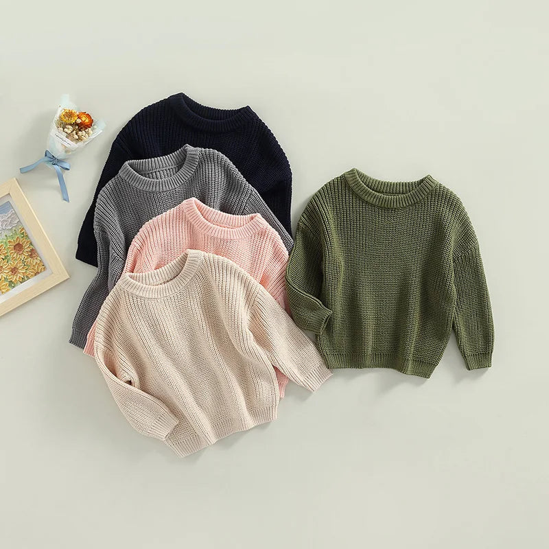 Automne nouveau bébé garçons filles vêtements bébé pull enfant en bas âge tricot pull nouveau-né tricots à manches longues coton bébé hauts pullover